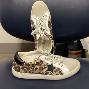 Steve Madden Leopard and Black Star Sneakers